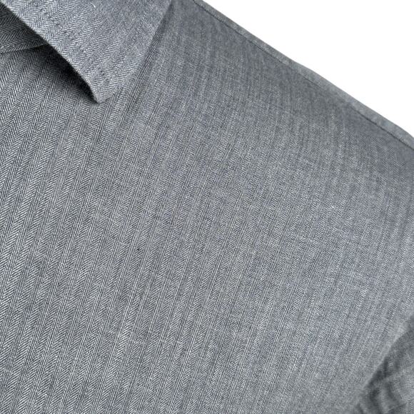 Peter Millar Crown Crafted Fleece Finish Shirt Men's XL Gray Long Sleeve Button - Picture 3 of 10